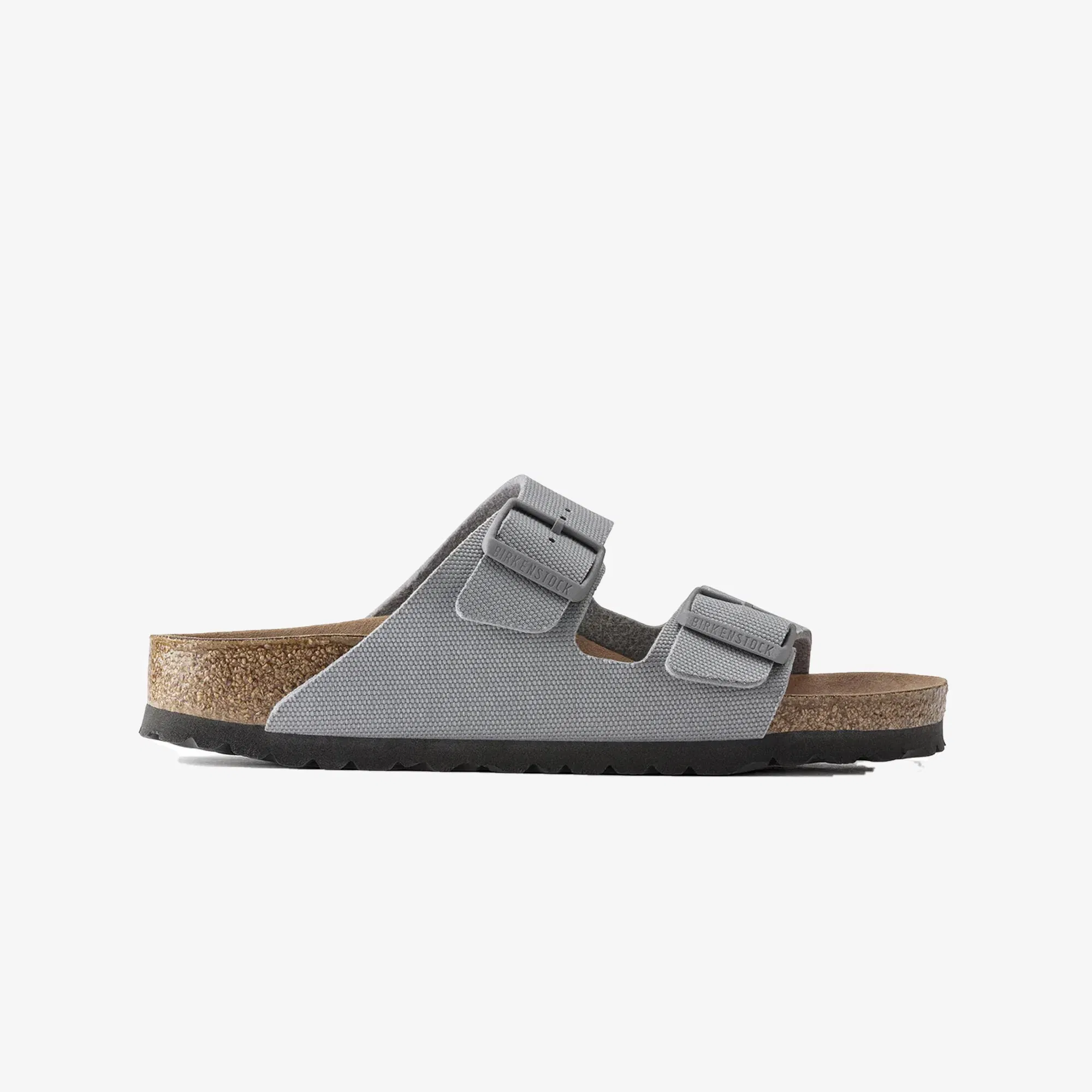 Birkenstock ARIZONA VEGAN MEN TEXTILE { GRAY/STONE COIN