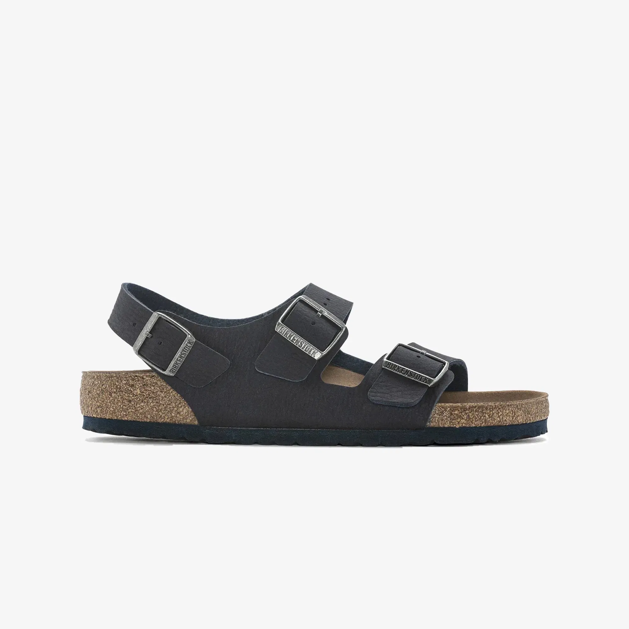 Birkenstock MILANO VEGAN MICRO FIBRE { BROWN/BLUE