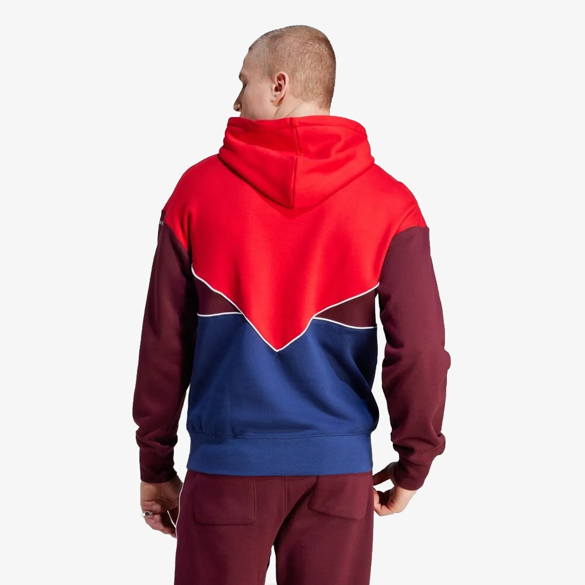 Adidas Originals ADICOLOR SEASONAL ARCHIVE HOODIE { BETTER SCARLET/DARK BLUE/MAROON