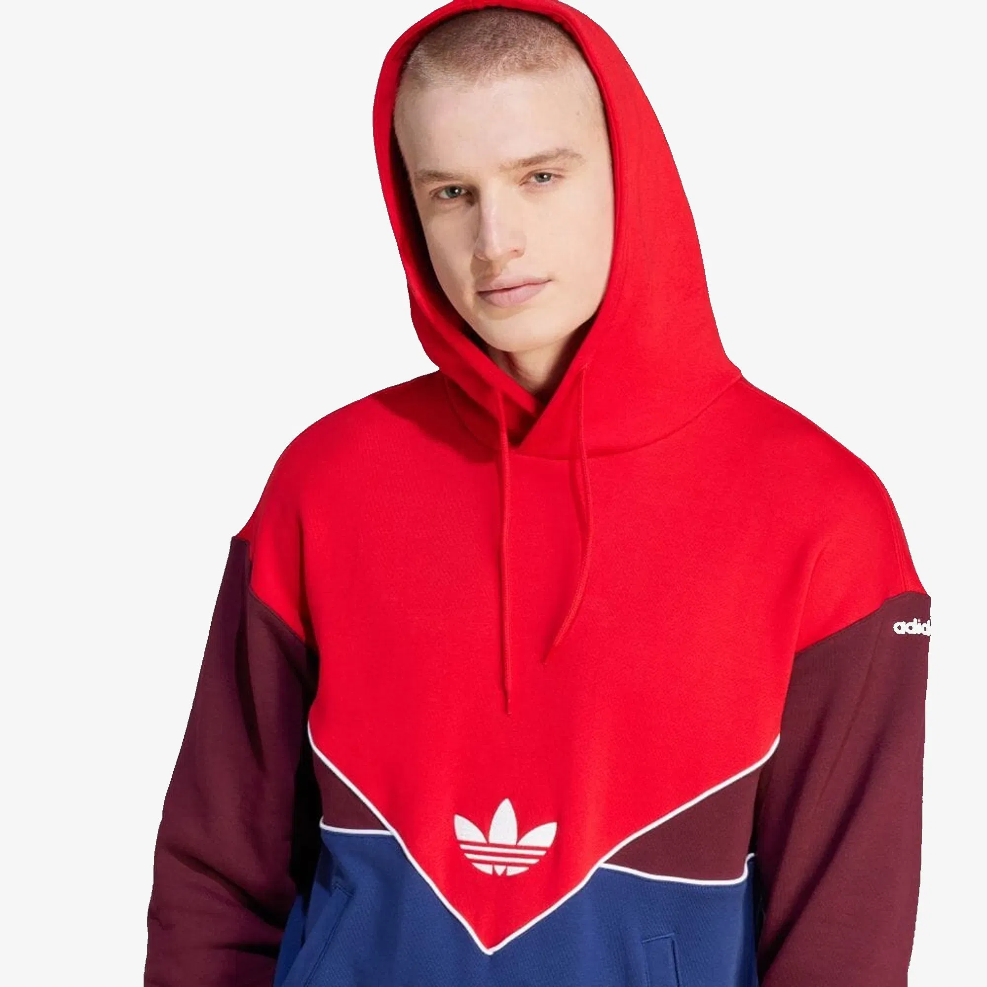 Adidas Originals ADICOLOR SEASONAL ARCHIVE HOODIE { BETTER SCARLET/DARK BLUE/MAROON
