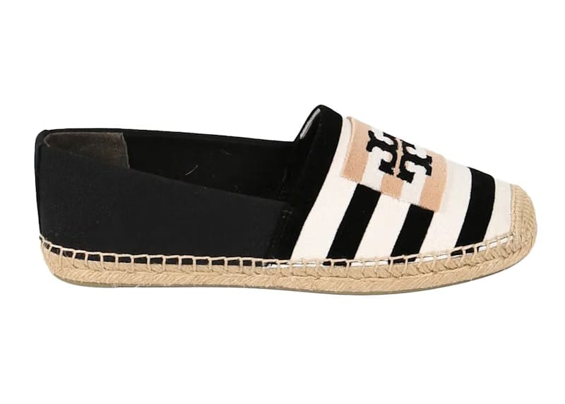 Tory Burch Double T Espadrille Natural Nero (Women's)