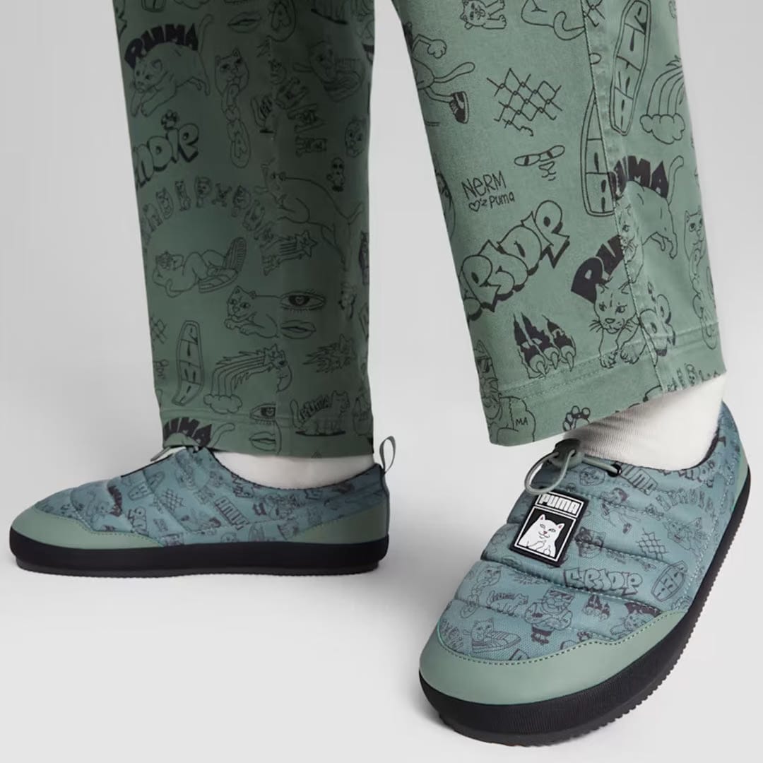 Puma RIPNDIP TURF PLUS SLIPPERS { BLACK/GREY