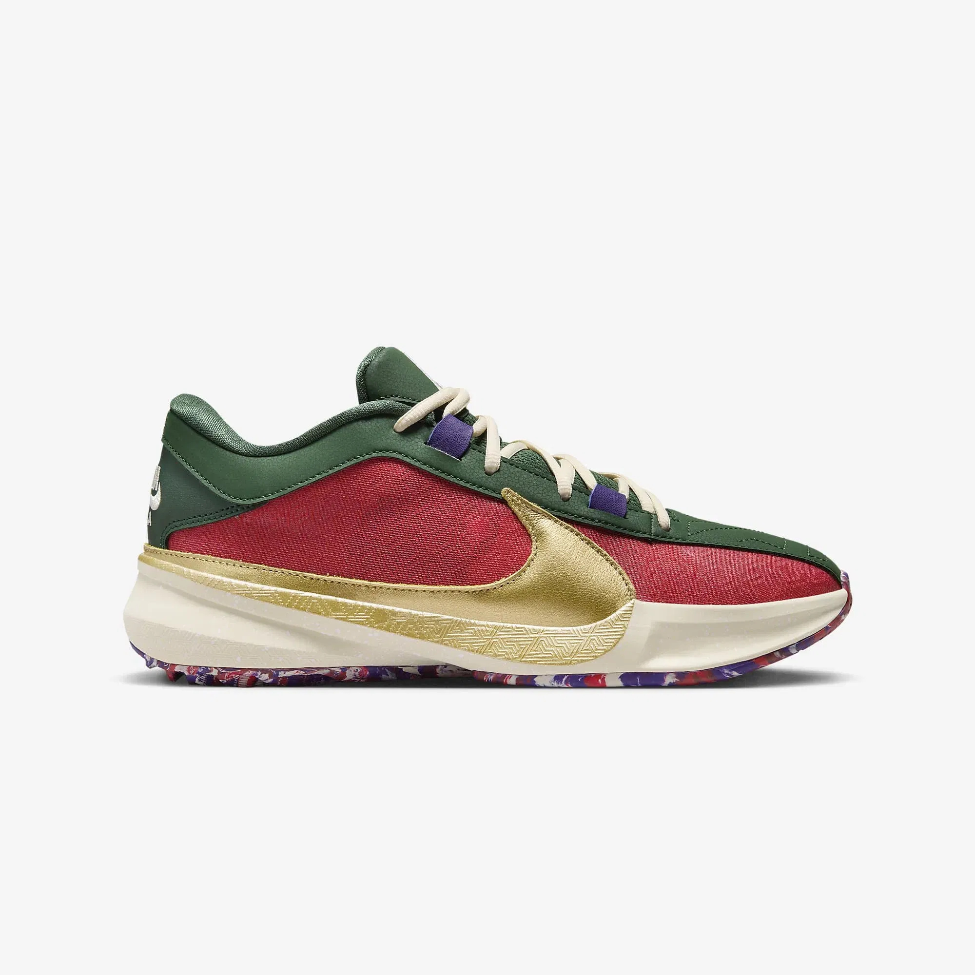 Nike FREAK 5 EP { GYM RED/METALLIC GOLD-FIR-COURT PURPLE