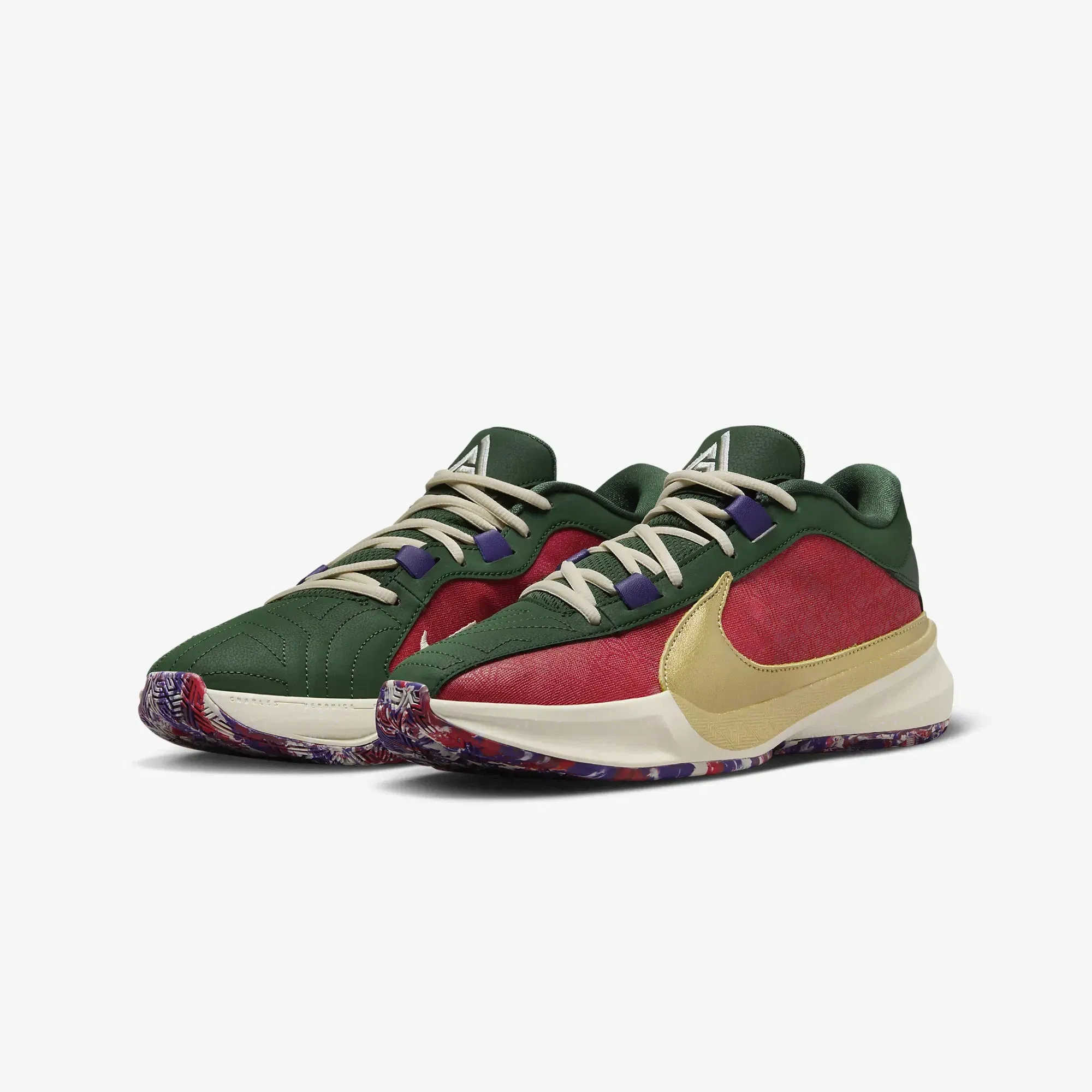 Nike FREAK 5 EP { GYM RED/METALLIC GOLD-FIR-COURT PURPLE