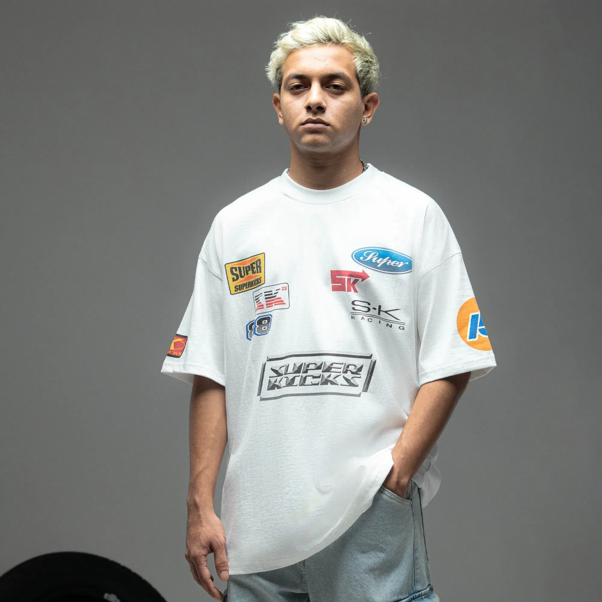 Superkicks BUMPER STICKER T-Shirt { OFF WHITE