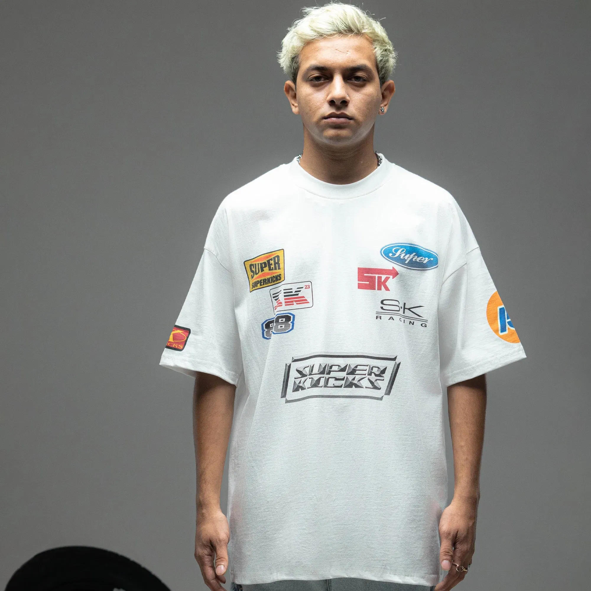 Superkicks BUMPER STICKER T-Shirt { OFF WHITE