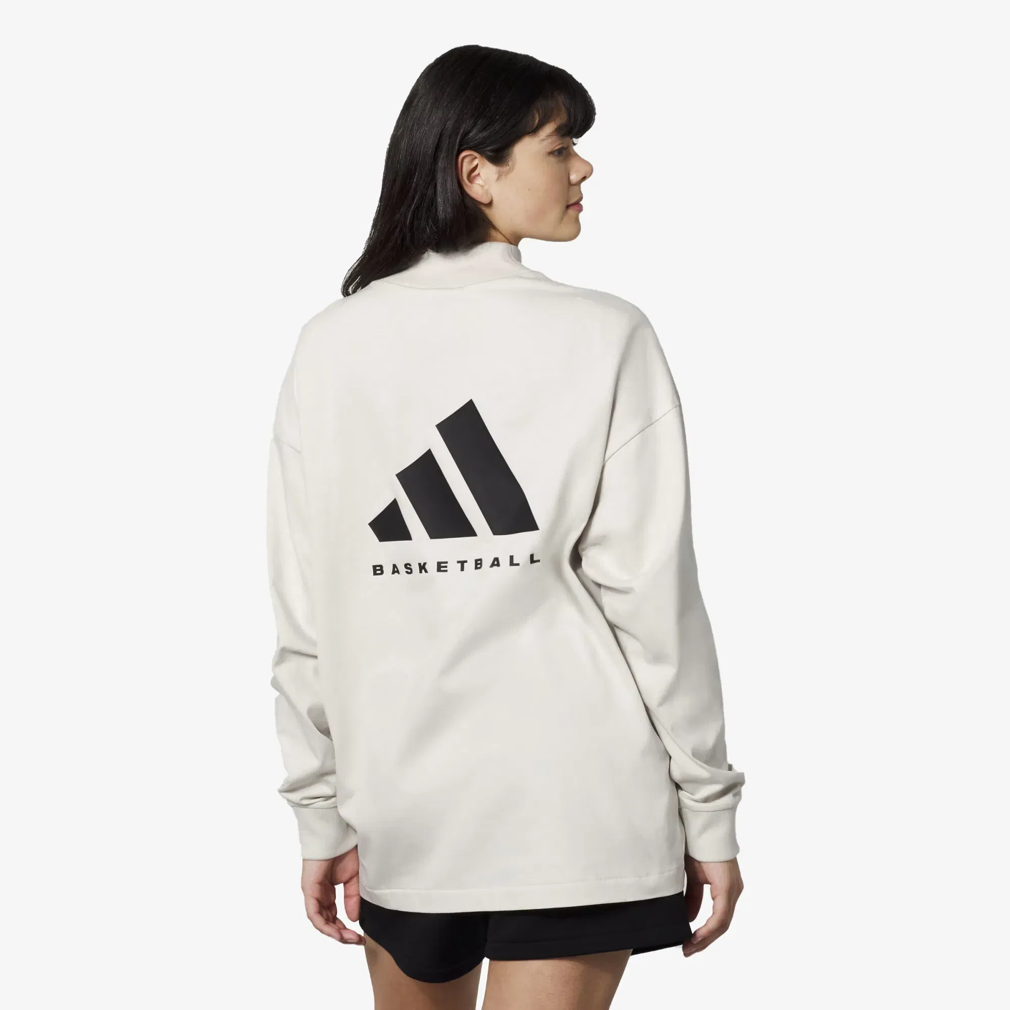 Adidas Originals BASKETBALL LONG-SLEEVED T-SHIRT (GENDER-FREE) { TALC