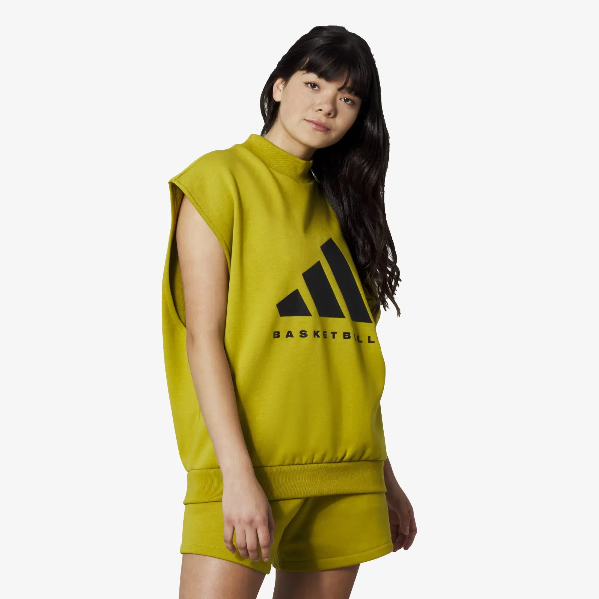 Adidas Originals BASKETBALL SLEEVELESS SWEATSHIRT (GENDER NEUTRAL) { PULSE OLIVE