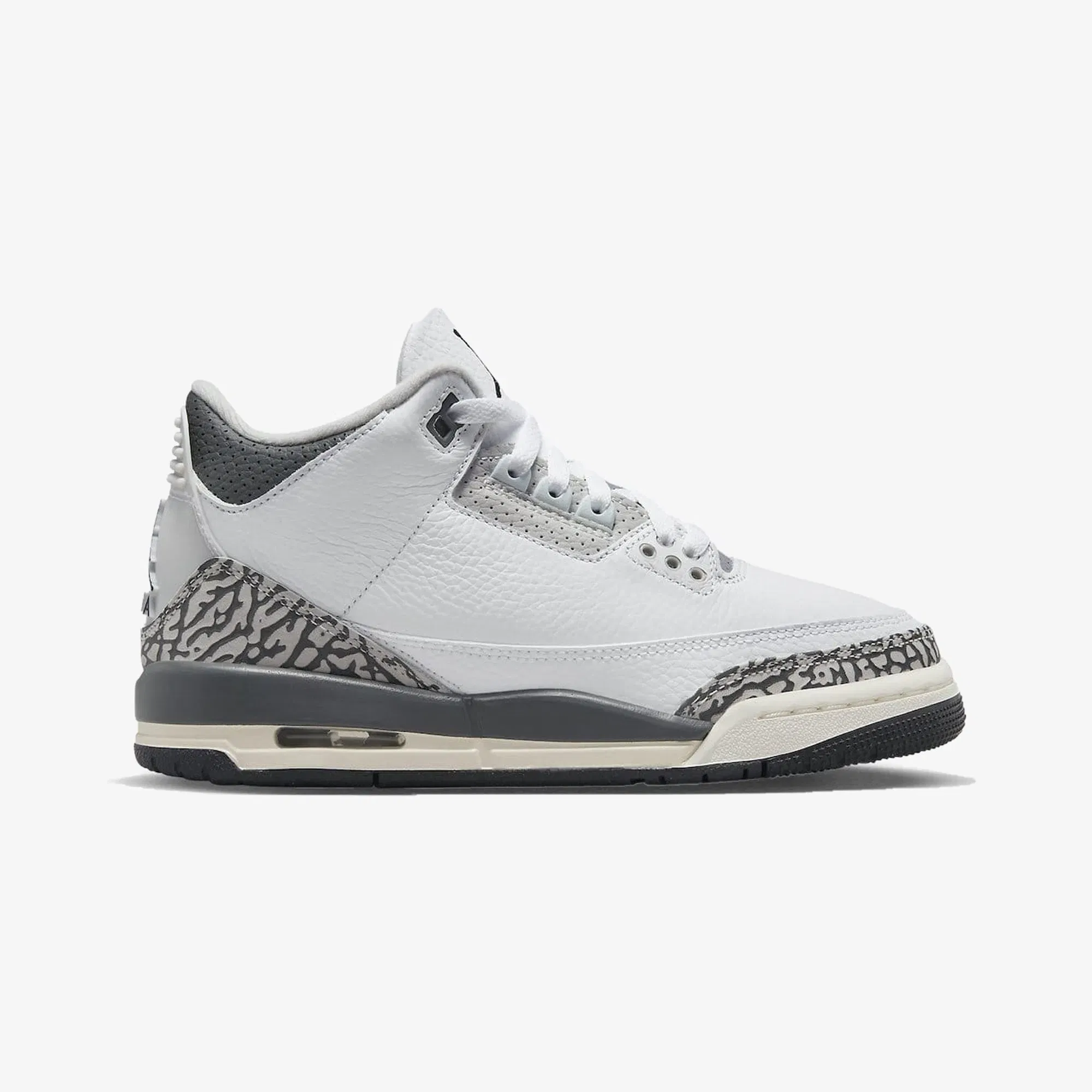 Jordan AIR JORDAN 3 RETRO (GS) { WHITE/BLACK-IRON-LIGHT ASH GREY