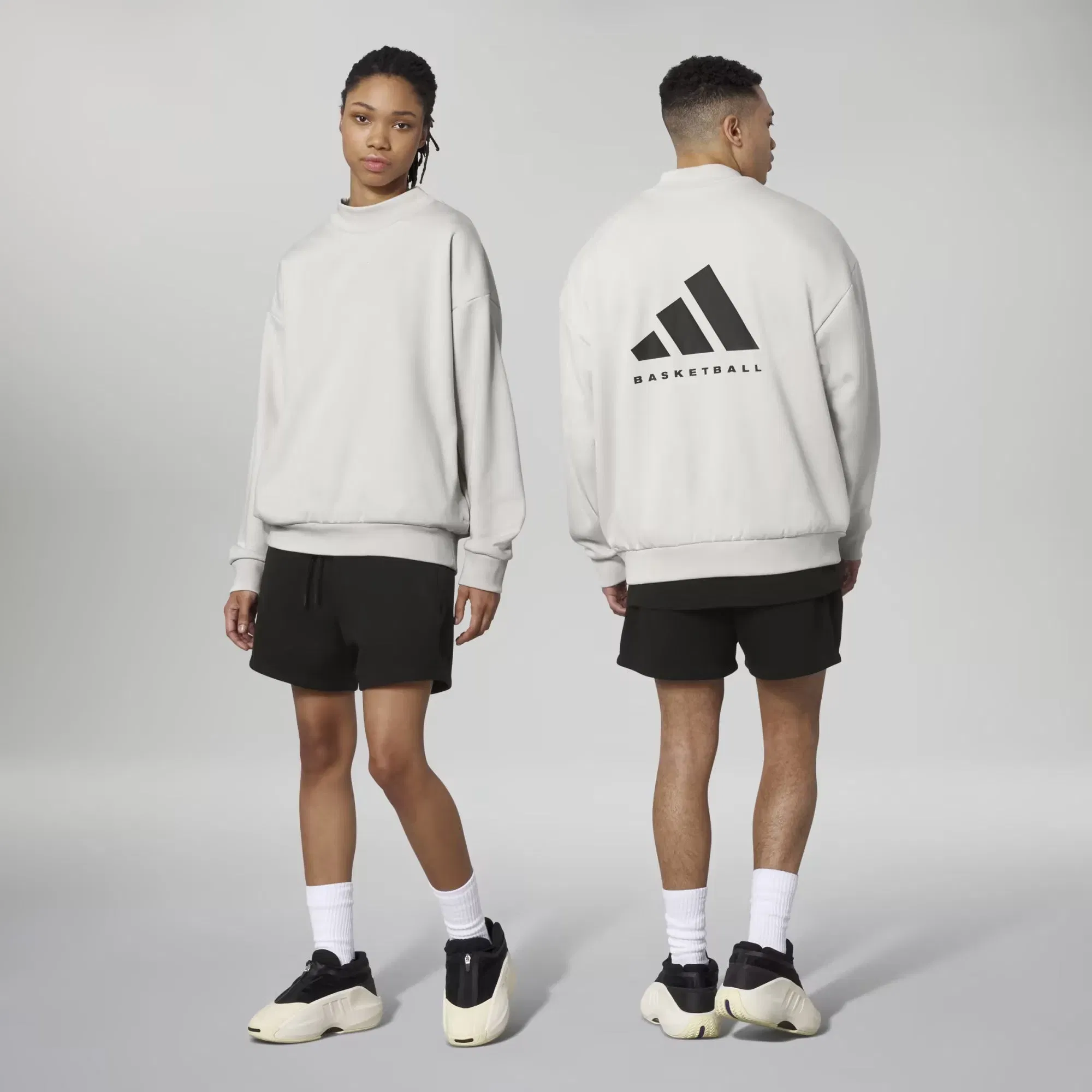 Adidas Originals ADIDAS BASKETBALL 001 CREW NECK SWEAT { TALC