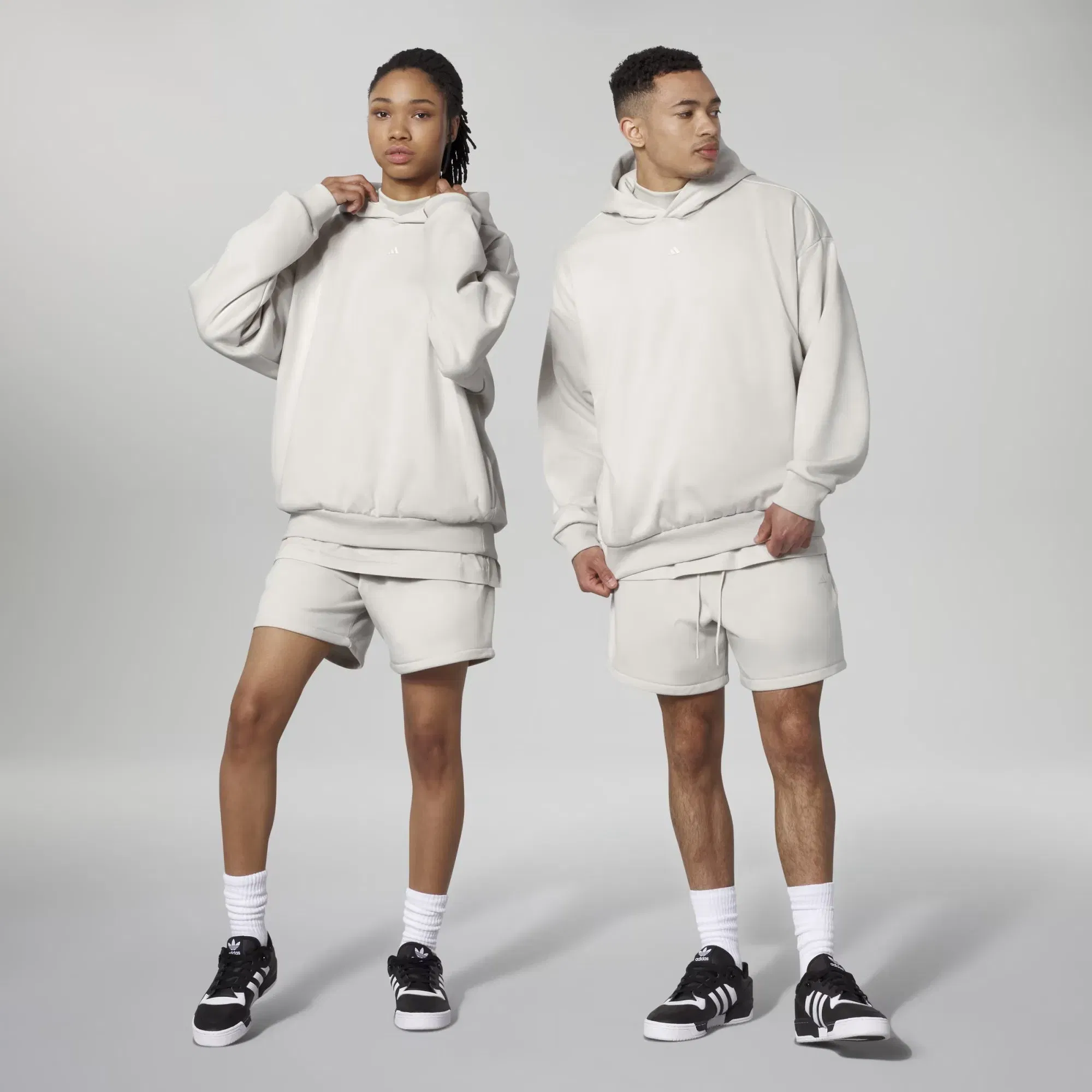Adidas Originals ONE BASKETBALL FLEECE HOODIE { TALC