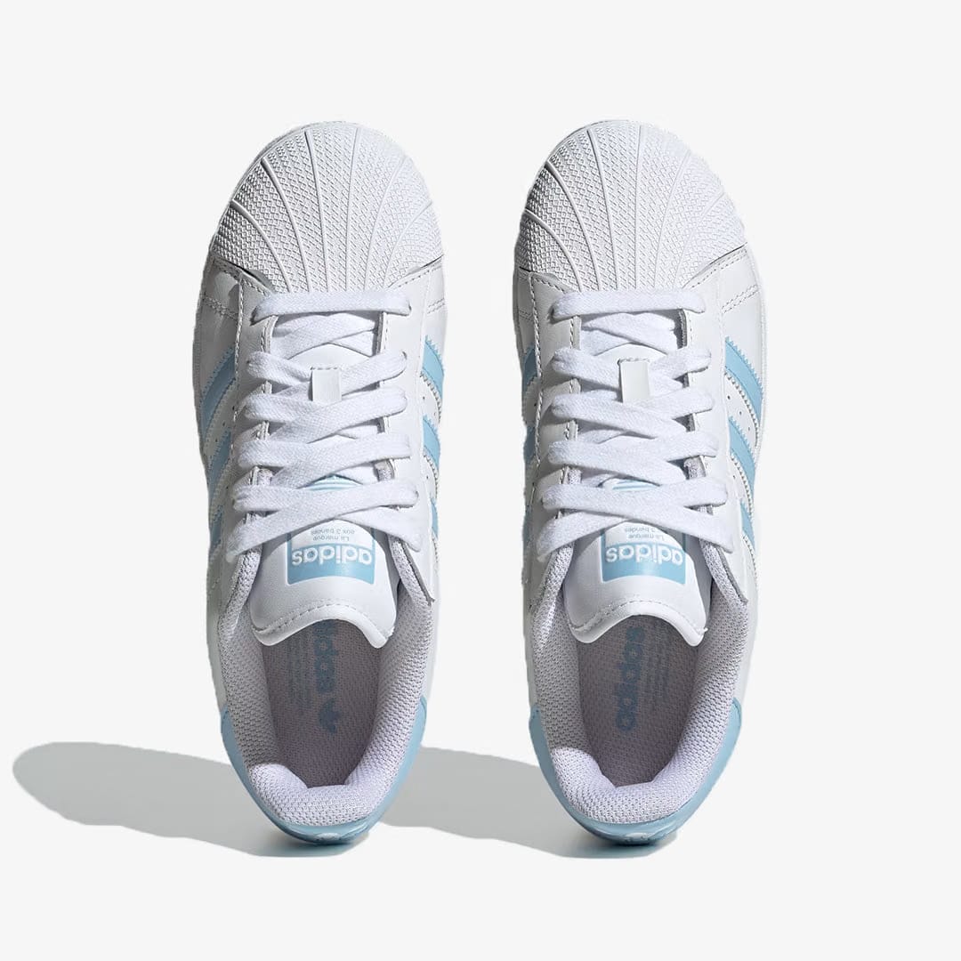 Adidas Originals SUPERSTAR XLG TENNIS { WHITE/SKY BLUE