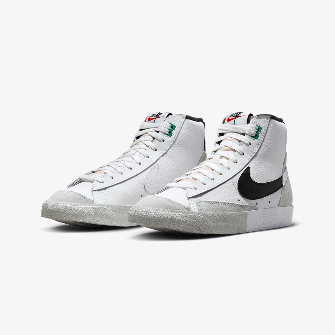 Nike BLAZER MID '77 PREMIUM { SUMMIT WHITE/BLACK-LIGHT SILVER