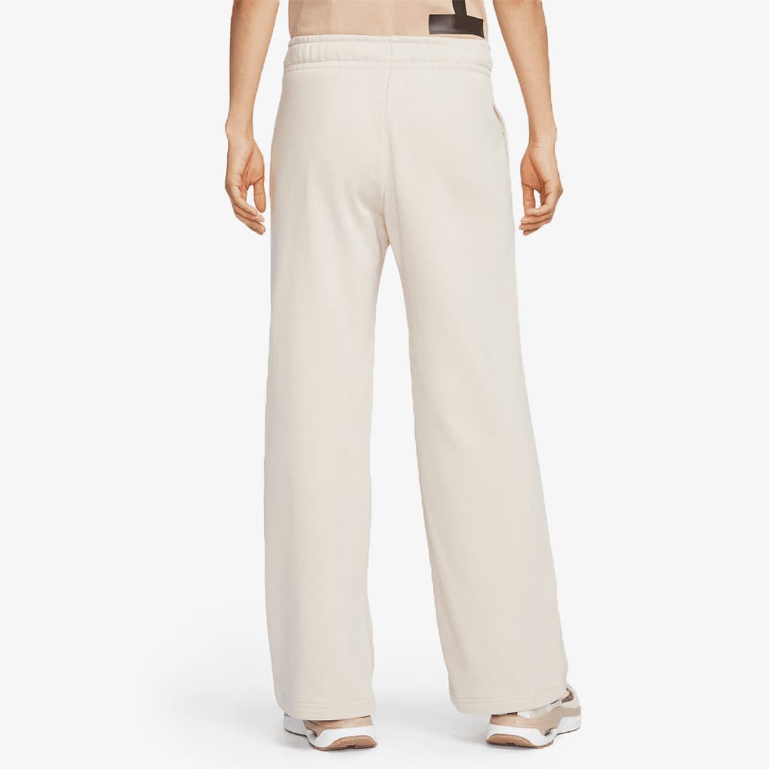 Nike MID RISE WIDE LEG SWEATPANTS { SANDDRIFT/WHITE