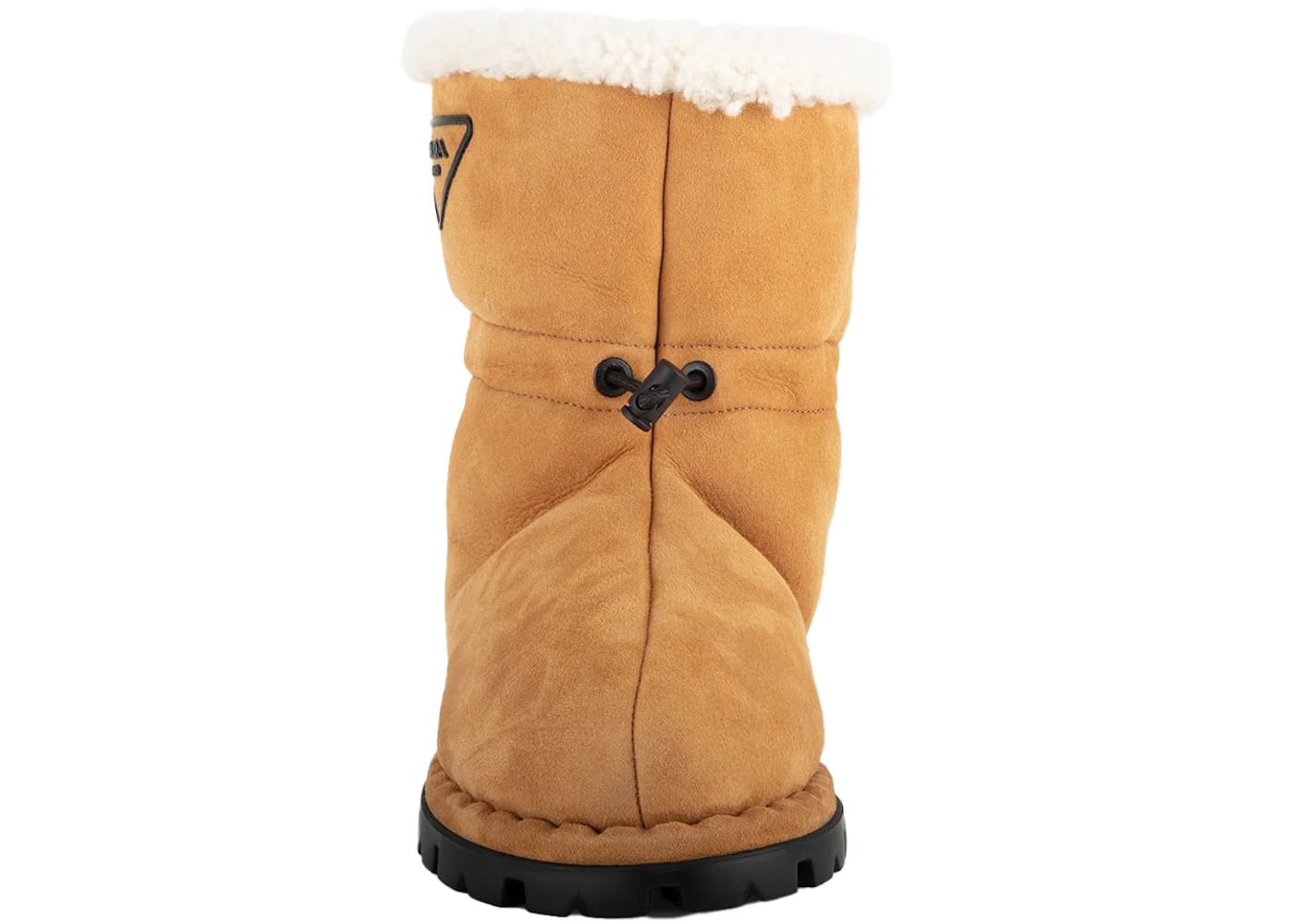 Prada Blow Shearling Boot Brown Leather