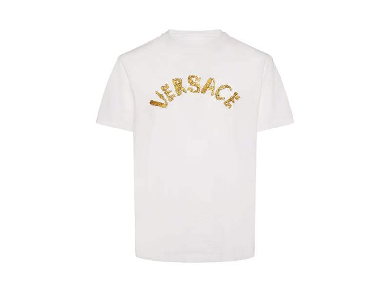 Versace Seashell Baroque T-Shirt White/Gold