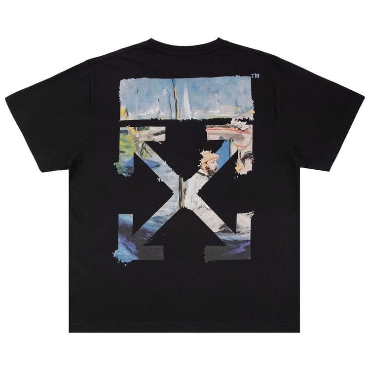 OFF-WHITE Edouard Manet Boat Studio Claude Monet Arrows Oversized Fit T-Shirt Black Multi