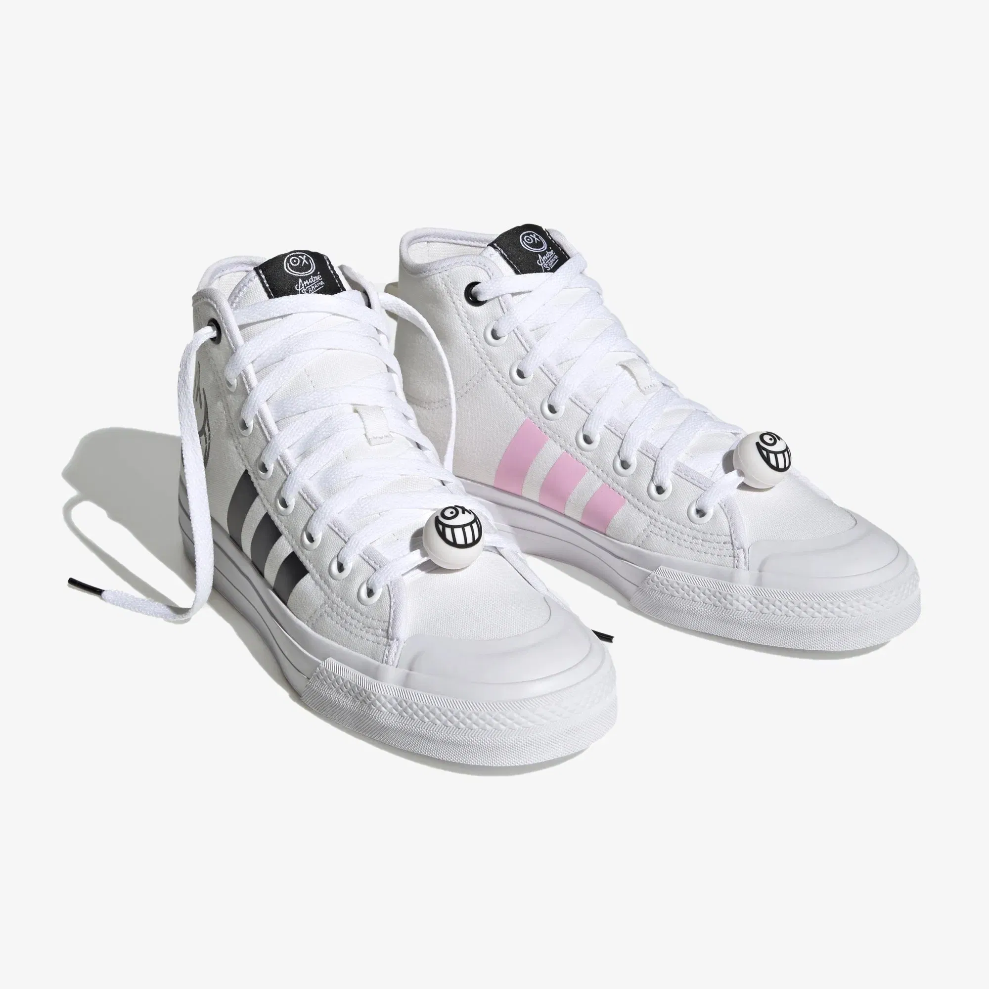 Adidas Originals NIZZA HIGH RF X ANDRÉ SARAIVA { SEMI PINK GLOW/CORE BLACK/CLOUD WHITE