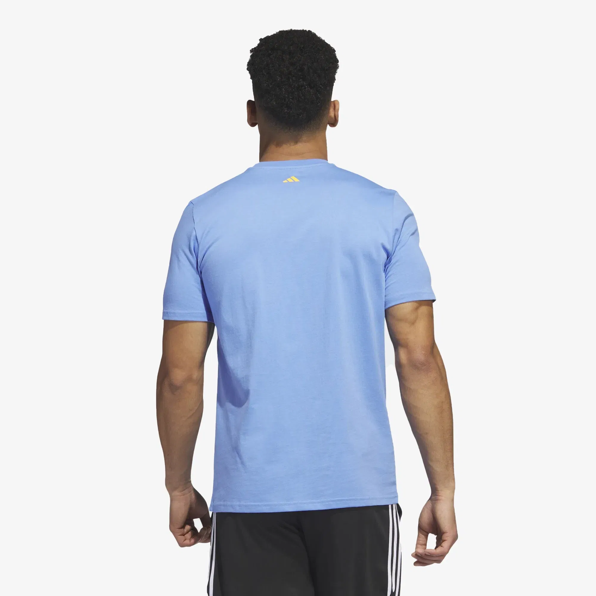 Adidas Originals LIL STRIPE BRACKET GRAPHIC SHORT SLEEVE BASKETBALL T-Shirt { BLUE FUSION