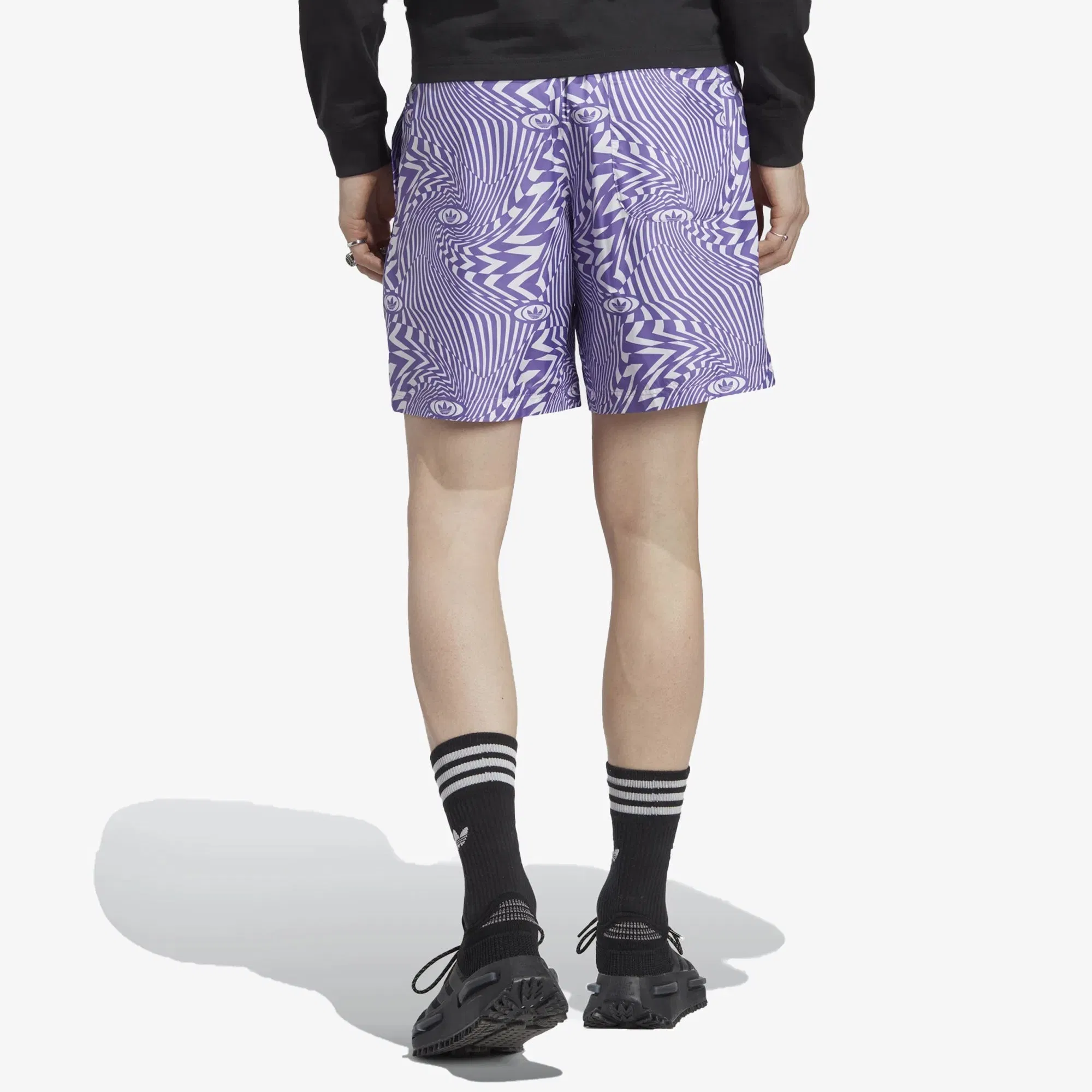 Adidas Originals REKIVE ALLOVER PRINT SHORTS { WHITE/PURPLE RUSH
