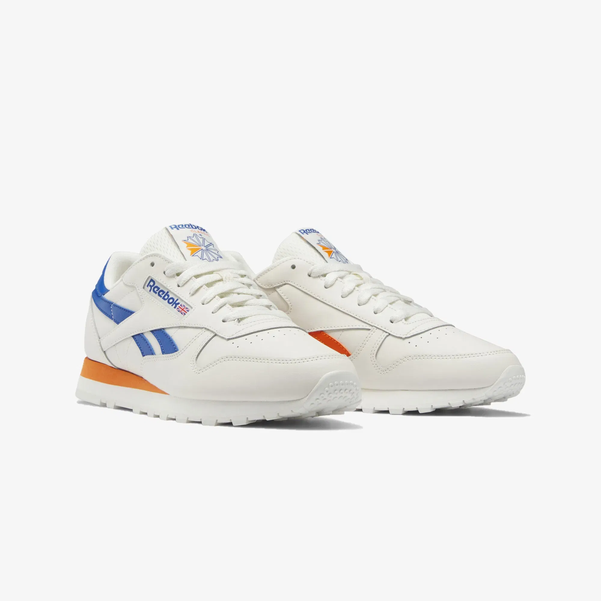 Reebok CLASSIC LEATHER { BLUE/ORANGE