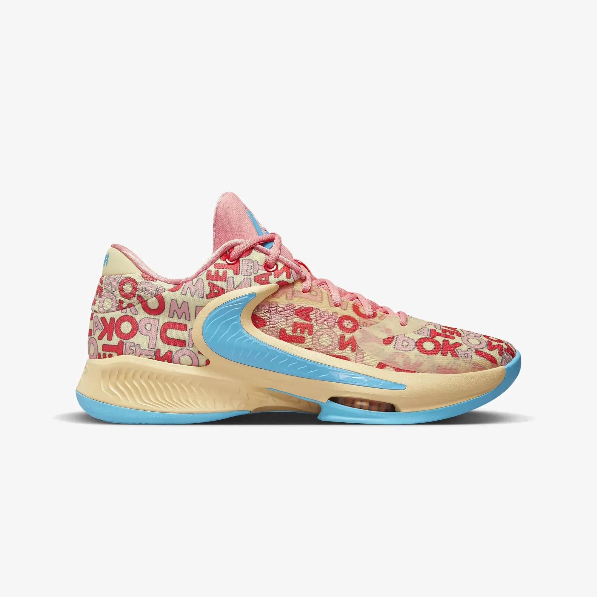 Nike ZOOM FREAK 4 { PALE VANILLA/BLUE LIGHTNING-CORAL CHALK