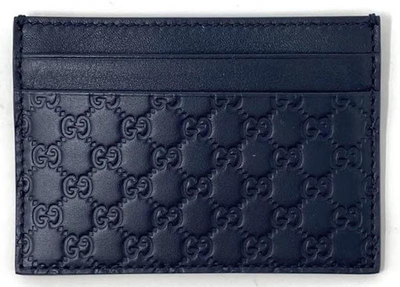 Gucci Card Case Microguccissima (5 Card Slot) Navy Blue