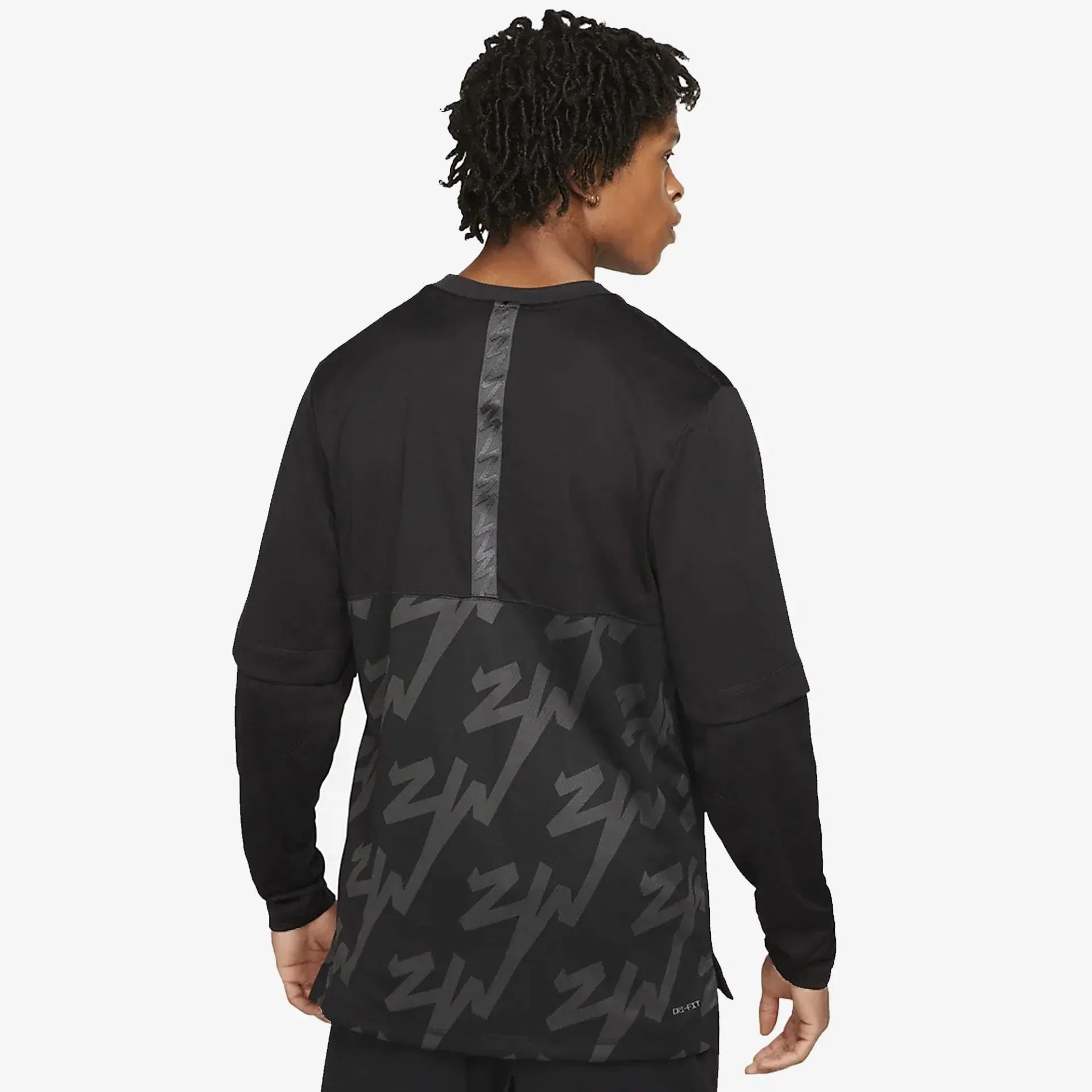 Nike M J ZION LS SHOOTING SHIRT { BLACK/GREY