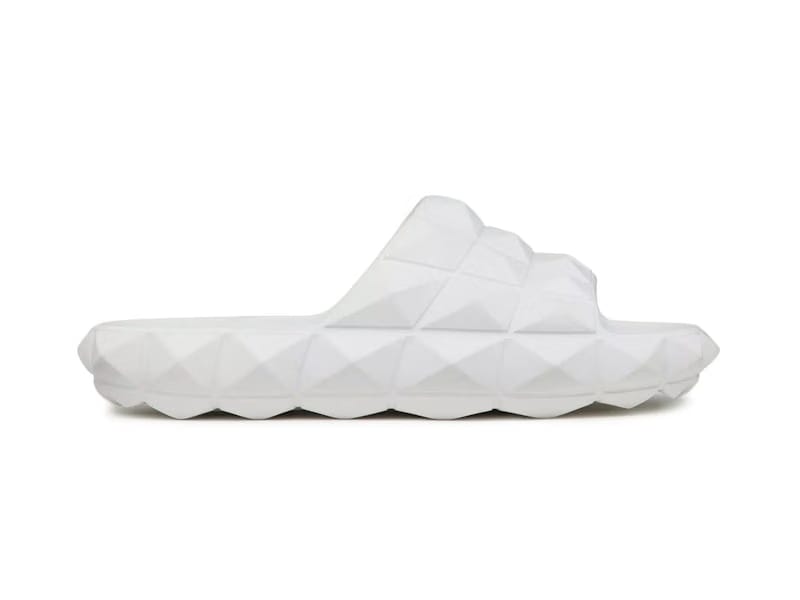 Valentino Roman Stud Turtle Slide Sandal White