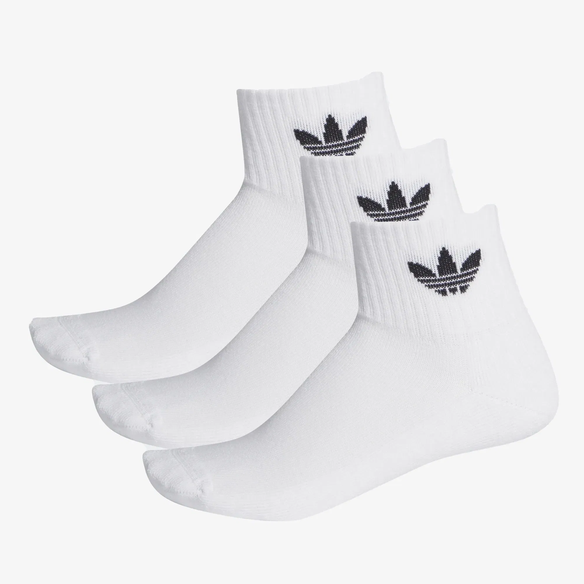 Adidas Originals MID-CUT ANKLE SOCKS - 3 PAIRS { WHITE