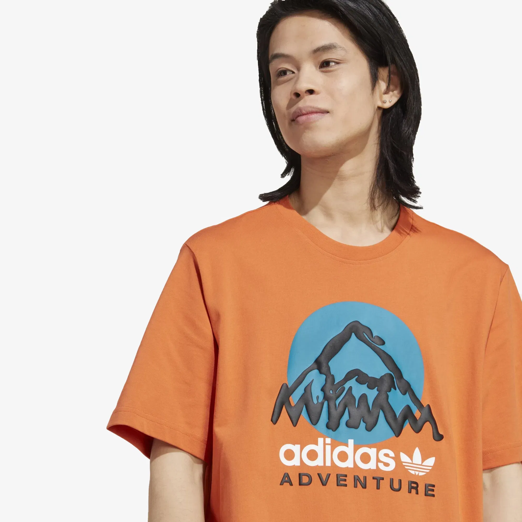 Adidas Originals ADIDAS ADVENTURE MOUNTAIN FRONT T-Shirt { CRAFT ORANGE