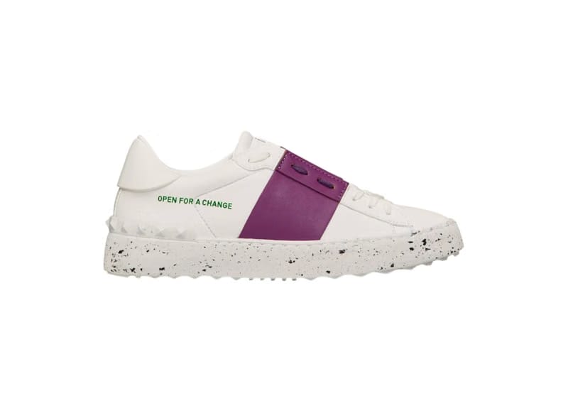 Valentino Garavani Rockstud Open For A Change White Purple (Women's)