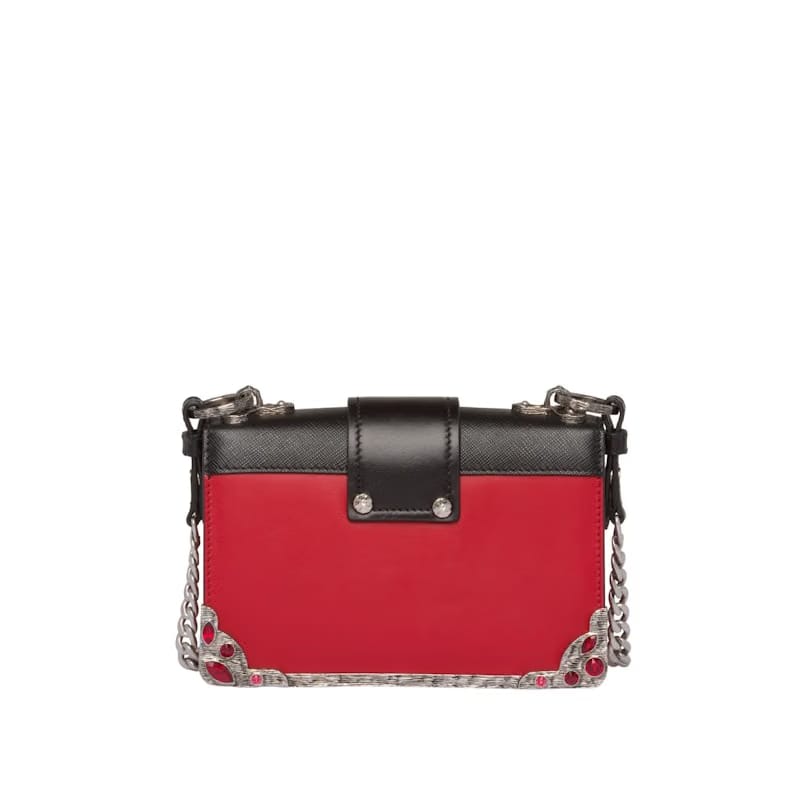 Prada Cahier Crystal Chain Red