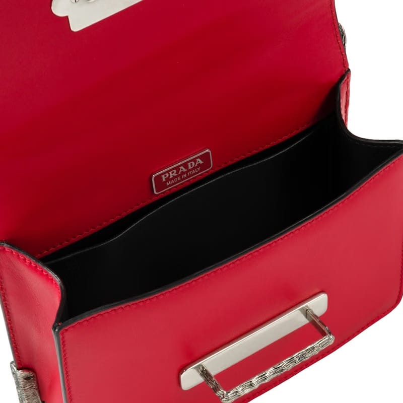 Prada Cahier Crystal Chain Red