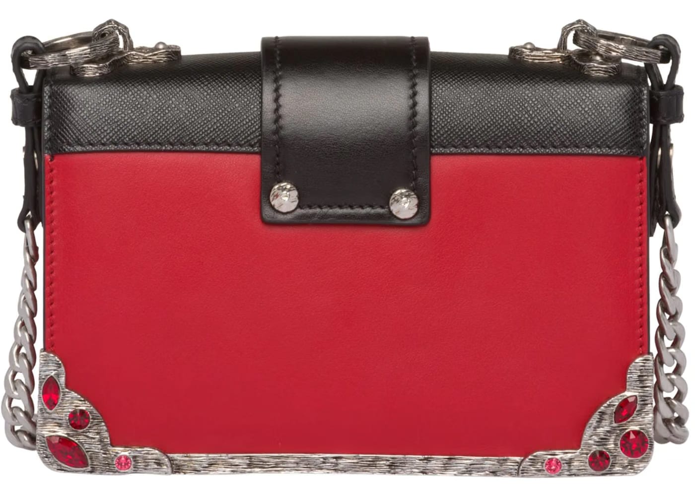 Prada Cahier Crystal Chain Red