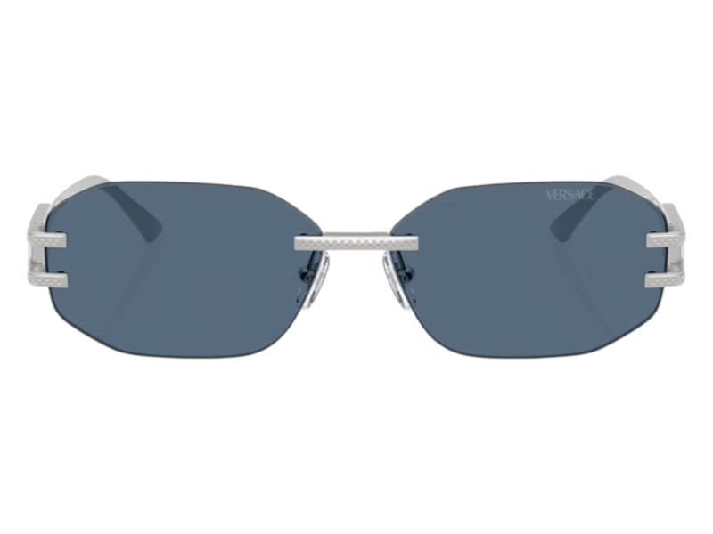 Versace Geometric Sunglasses Deep Blue Silver (VE2274 100080)