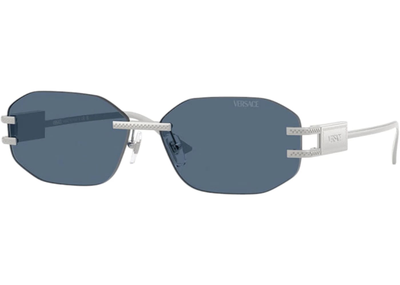 Versace Geometric Sunglasses Deep Blue Silver (VE2274 100080)