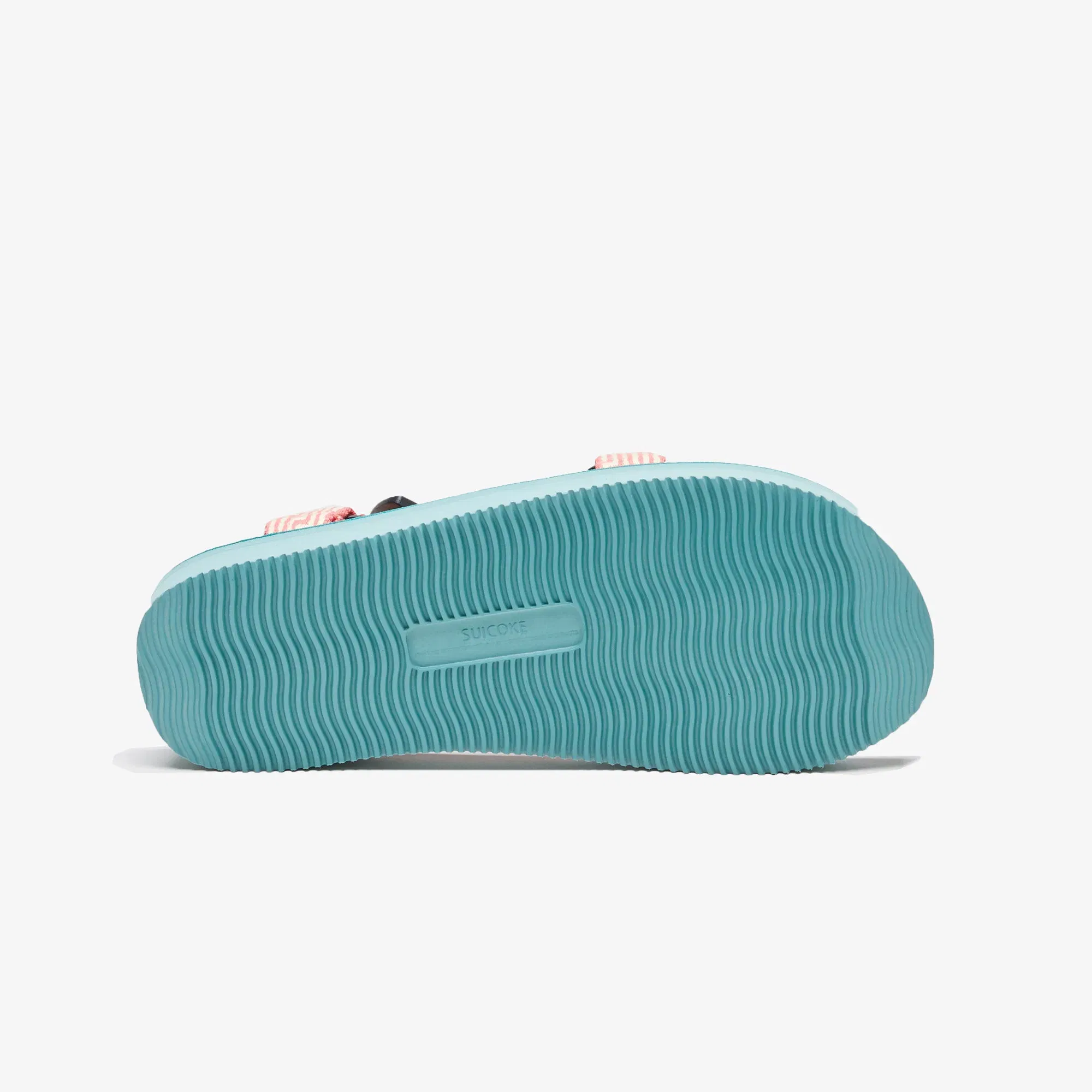 Suicoke MOTO JACQUARD TOUCH-STRAP { NAVY BLUE/CORAL PINK/SEA GREEN