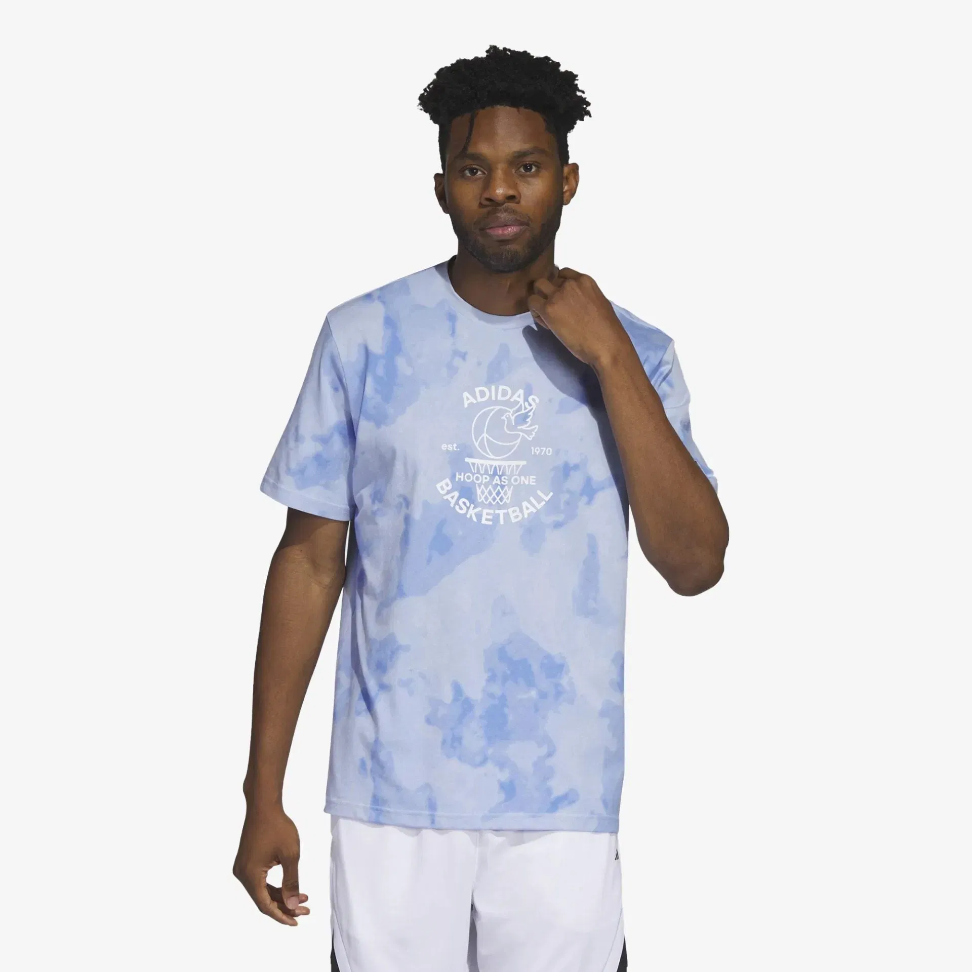 Adidas WORLDWIDE HOOPS BASKETBALL GRAPHIC T-Shirt { BLUE