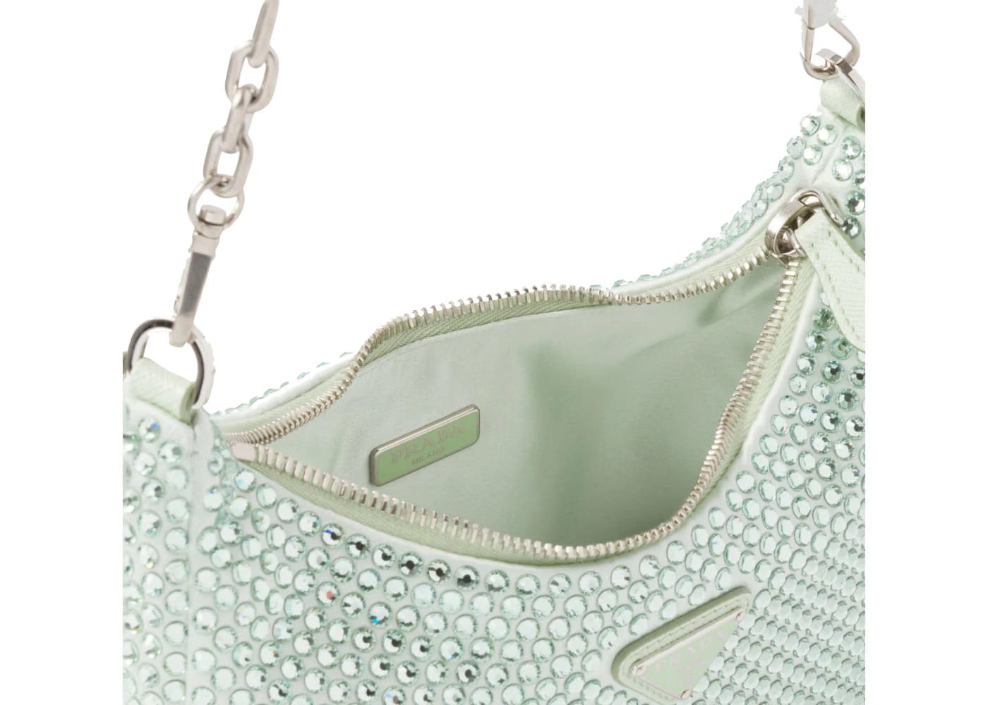 Prada Re-Edition 2005 Satin Bag Aqua