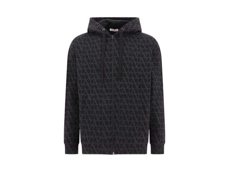 Valentino Toile Iconographe Zip Hoodie Navy