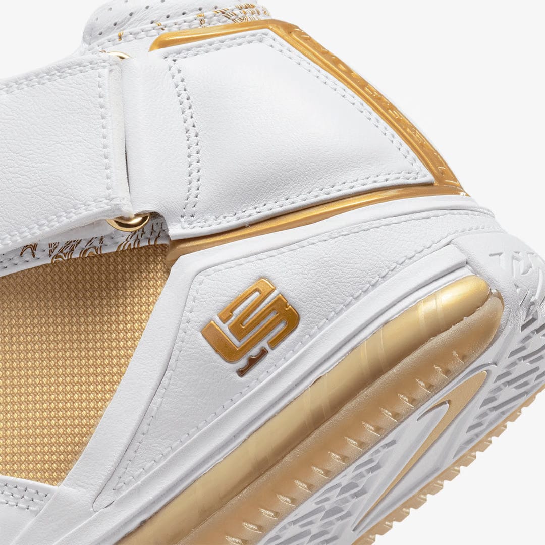 Nike LEBRON 2 MACCABI { WHITE/METALLIC GOLD-VARSITY CRIMSON