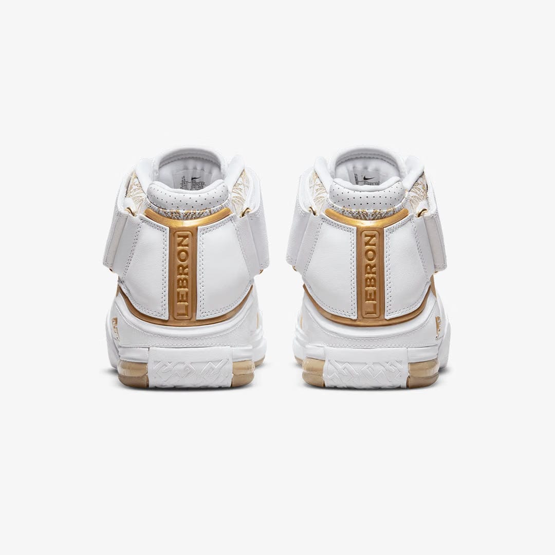 Nike LEBRON 2 MACCABI { WHITE/METALLIC GOLD-VARSITY CRIMSON