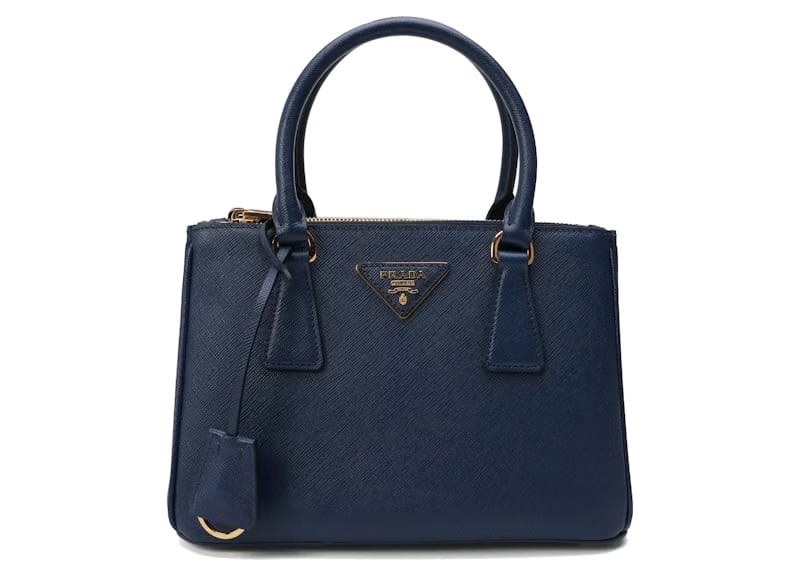 Prada Saffiano Galleria Bag Small Navy Blue