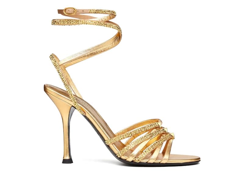 Valentino Garavani Rockstud Strappy Heeled Sandals Gold (Women's)
