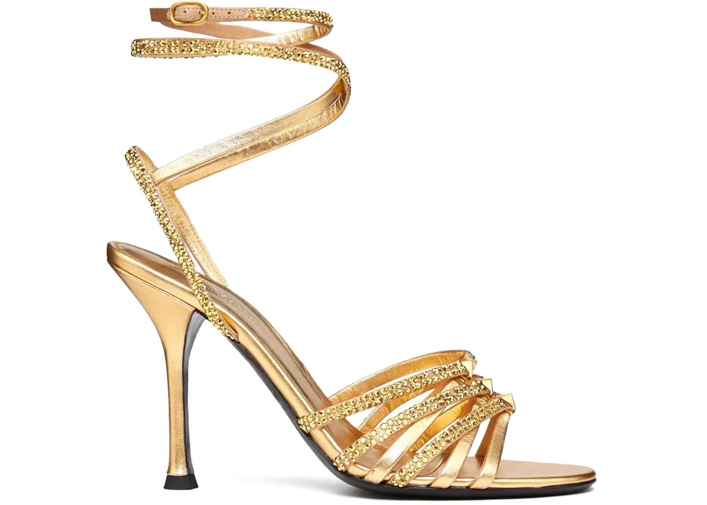 Valentino Garavani Rockstud Strappy Heeled Sandals Gold (Women's)