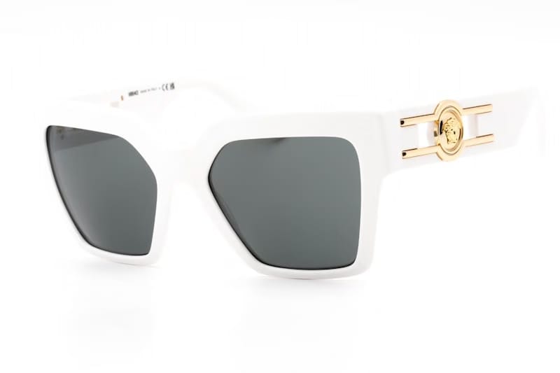 Versace Square Sunglasses White/Dark Grey (VE4458-314/87 54)