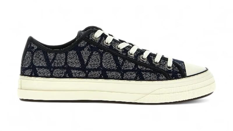 Valentino Iconographe Denim Sneakers Navy