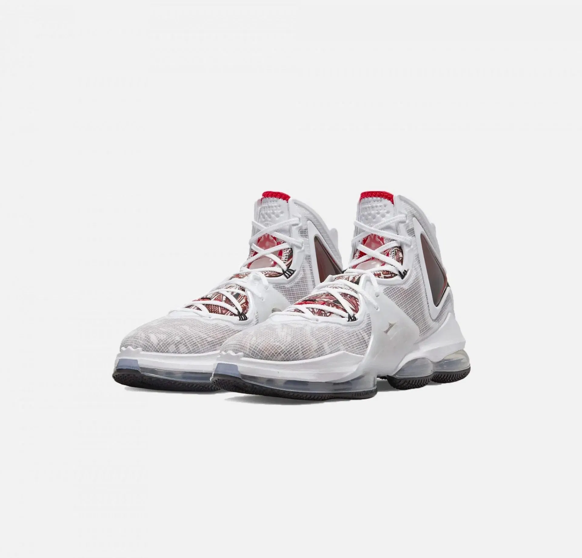 Nike LEBRON 19 { WHITE / UNIVERSITY RED