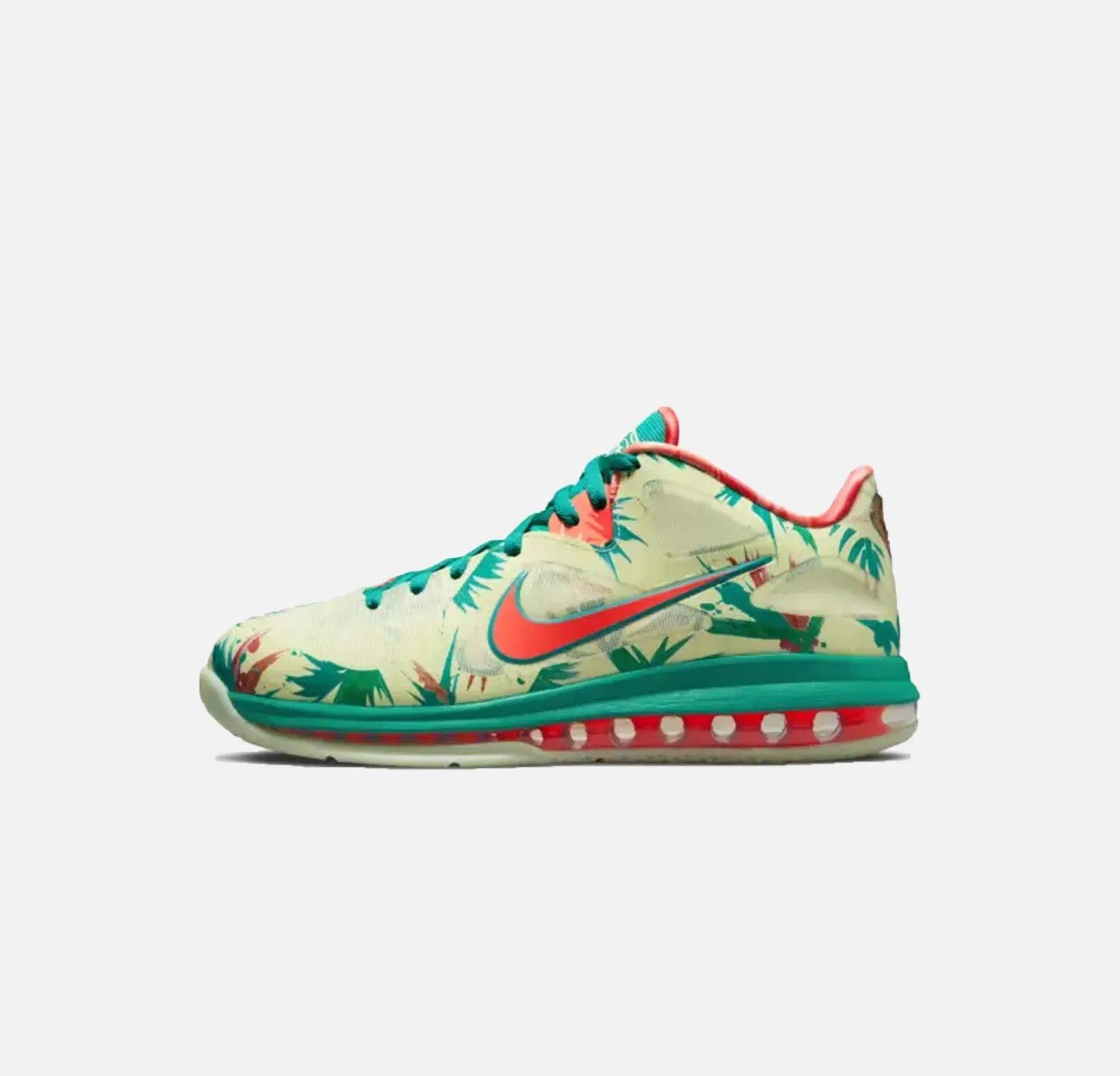 Nike LEBRON IX LOW { WHITE LIME / BRIGHT MANGO